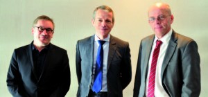 Les directeurs des trois écoles formant l'alliance nantaise de g. à d. : Christian Dautel (ENSA Nantes), Frank Vidal (Audencia Group), Arnaud Poitou (Centrale Nantes)