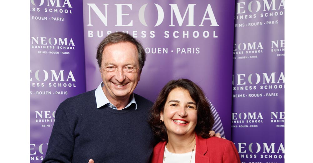 Michel-Edouard Leclerc et Delphine Manceau : renouvelés pour 4 ans à la tête de NEOMA Business School (c) NEOMA Business School