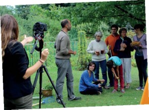 Lors du tournage pour l'association '' Les fruits du voisin ''